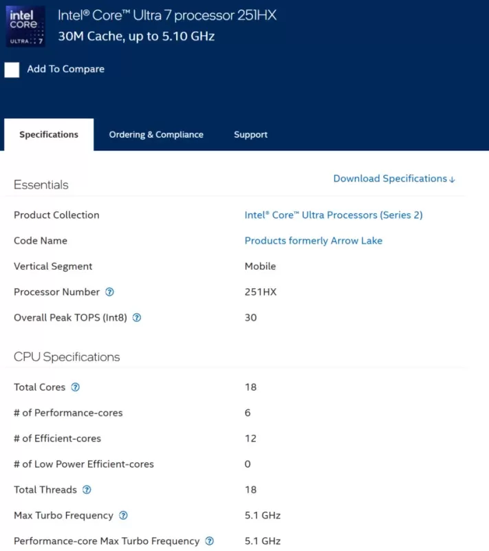 Intel Core Ultra 7 251HX Überrascht In PassMark