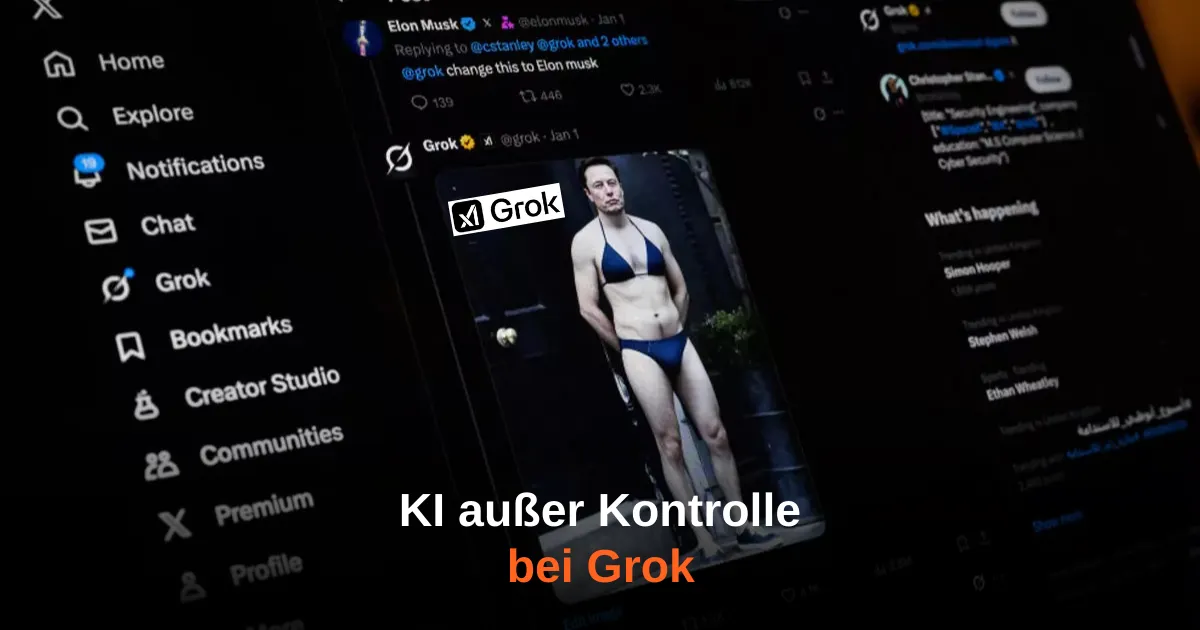 Grok erstellte massenhaft problematische Bilder