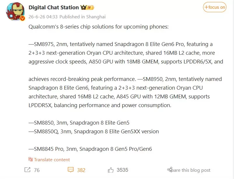 Snapdragon 8 Elite Gen 6 Pro könnte Flaggschiffe verteuern