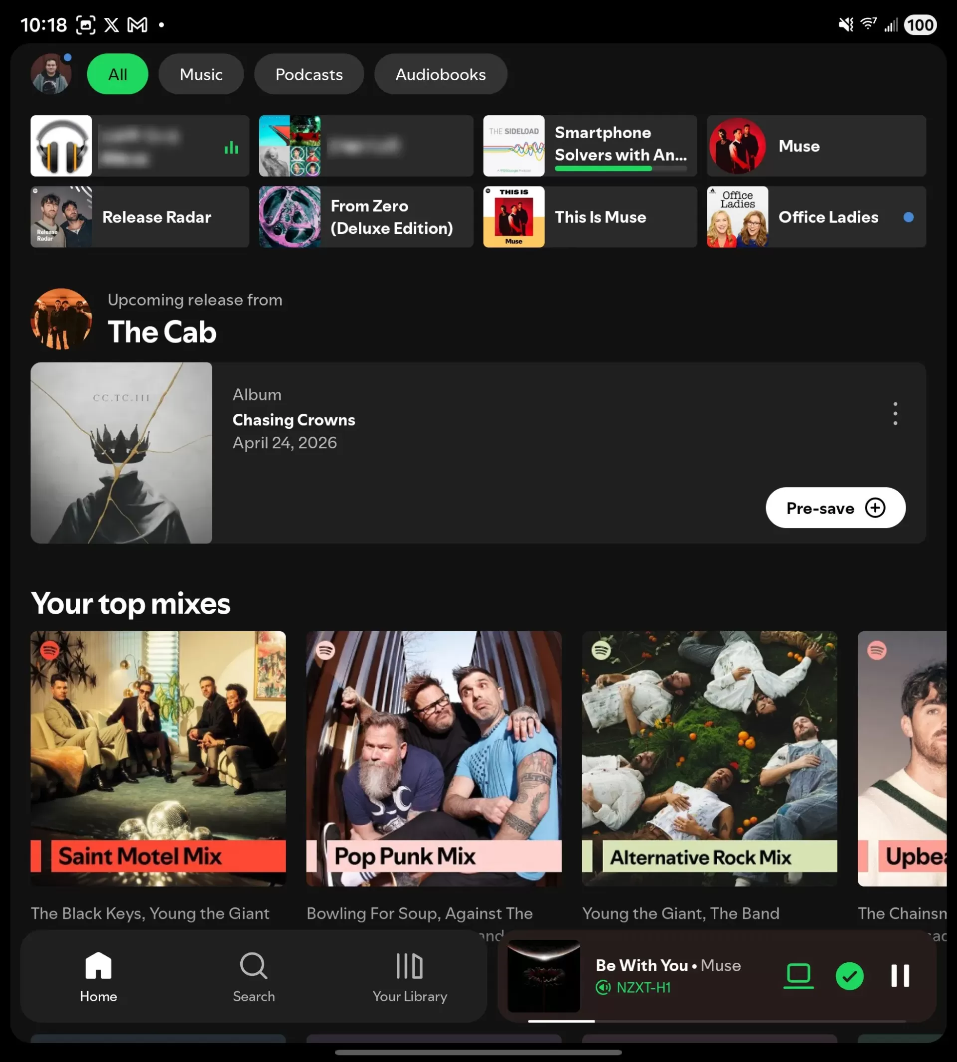 Spotify neue Tablet-Benutzeroberfläche auf Android-Tablet – Screenshot 2026