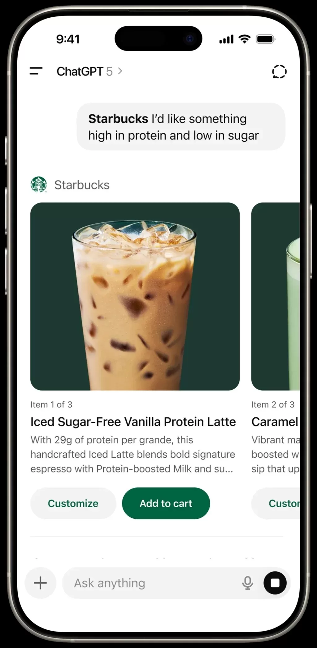Starbucks ChatGPT-Integration für personalisierte Kaffeerekommendationen per Smartphone
