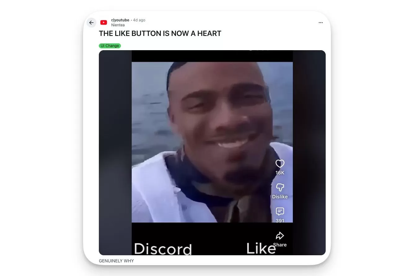 YouTube Shorts Testet Herz-Button Statt Like