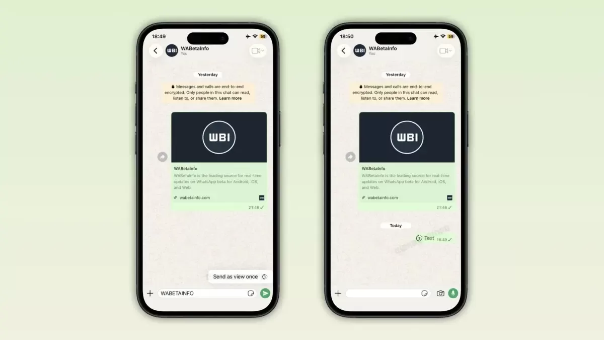 WhatsApp testet Textnachrichten mit einmaliger Anzeige auf dem iPhone