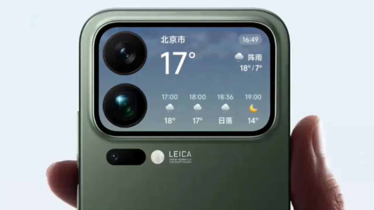 Xiaomi 17 Pro Rückdisplay mit Echtzeit-Wetter in HyperOS 3.1